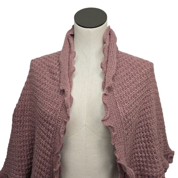 Moth Anthropologie Cardigan Layering Transitional Scalloped Lettuce Edge Size XS - Picture 11 of 11